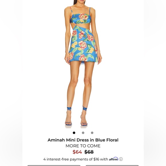 More To Come Dresses & Skirts - Aminah Mini Dress in Blue Floral